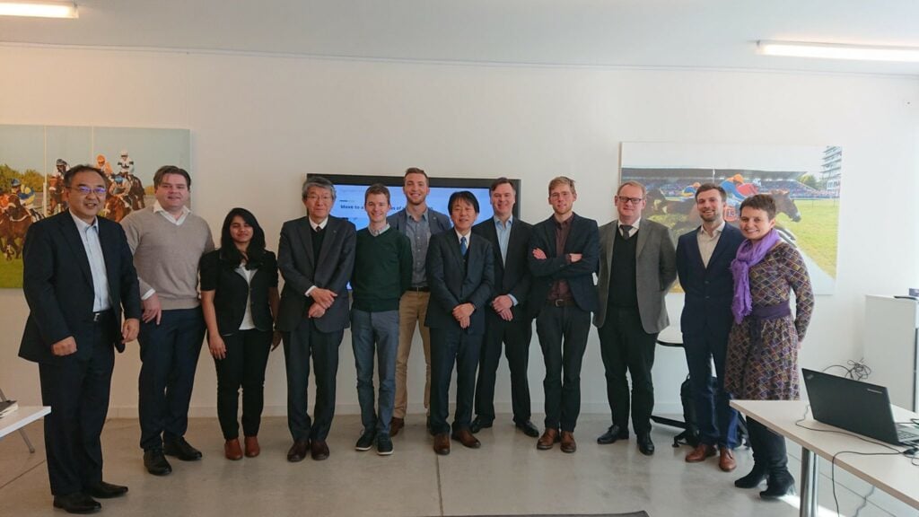 Nippon Koei and Yuso staff at Yuso's offices in Belgium, pictured in 2020. 