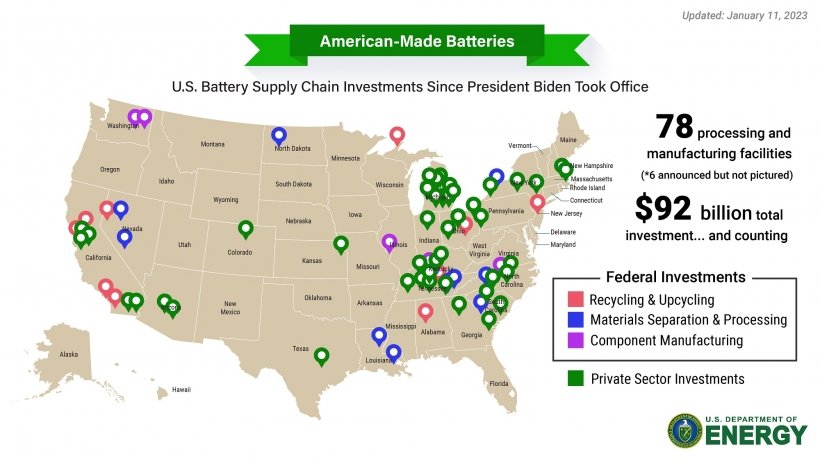 US battery supply chain investments ICL LFP cathode plant department of energy 