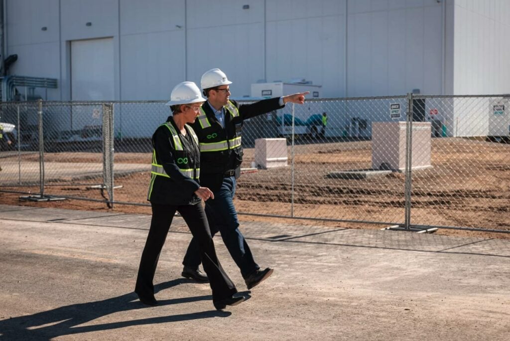 Energy secretary Jennifer Granholm and Redwood Materials CEO JB Straubel nevada battery recycling cathode anode