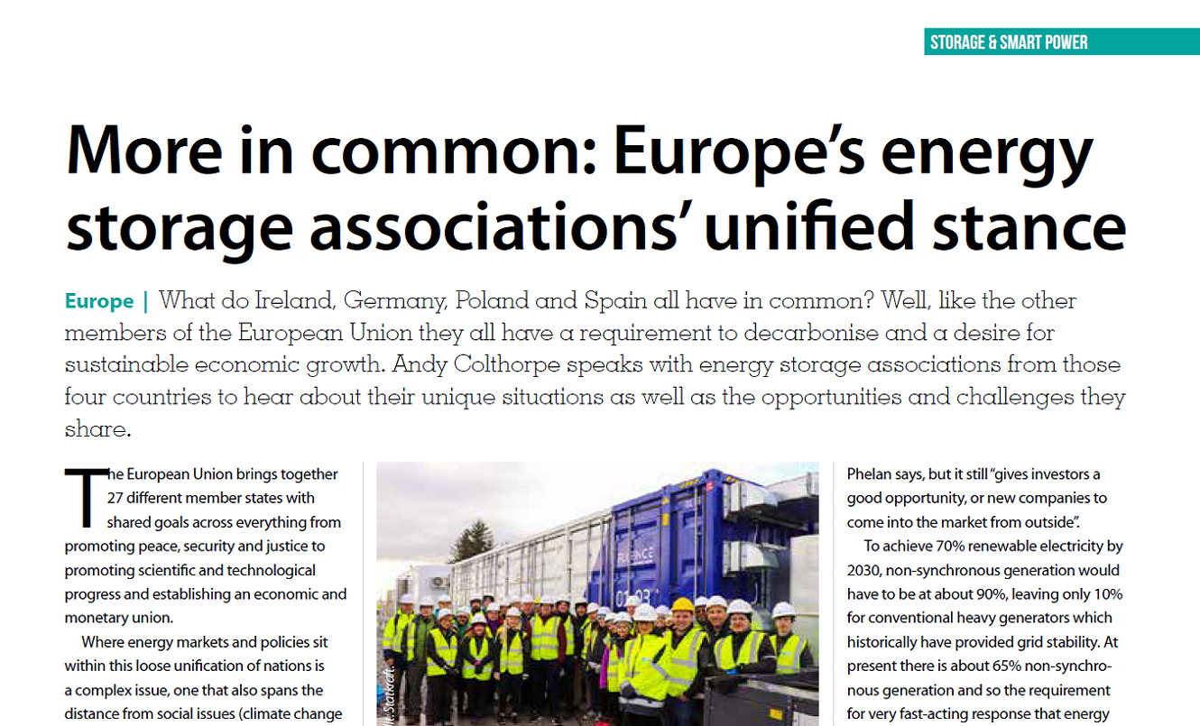 More in common: Europe's energy storage associations' unified stance 