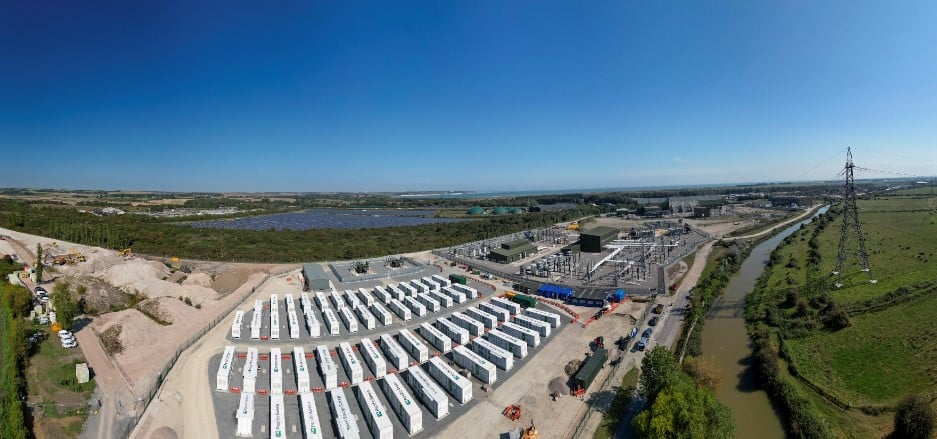 transmission connected coal plant site battery storage project uk richborough