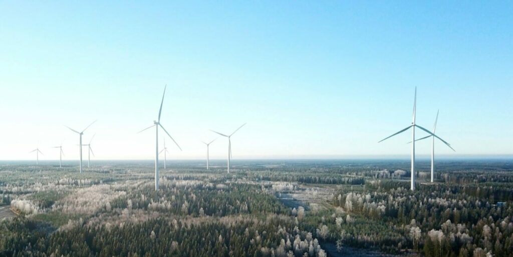A wind farm in Finland owned by Helen, a utility. Image: Helen Oy. 