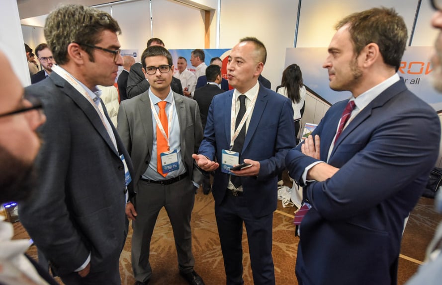 Sungrow executives, including Europe ESS director James Li (second from left) at last week's Energy Storage Summit EU in London china chinese
