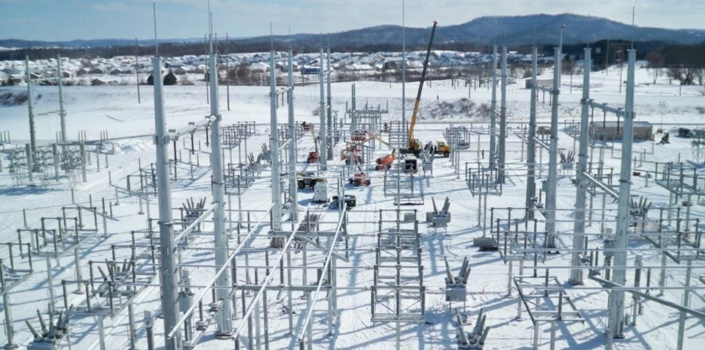 An electrical substation in Wisconsin owned by Xcel Energy 