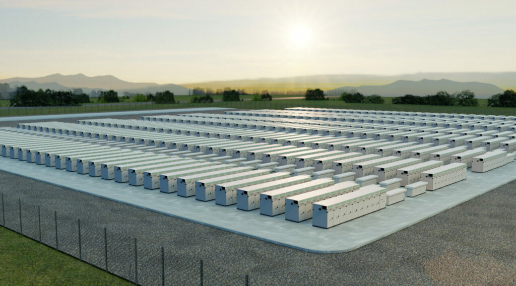 Rendering of the Waratah Super Battery, Powin's largest project to-date and claimed by some to be the largest single-phase BESS project in the world. China price energy density