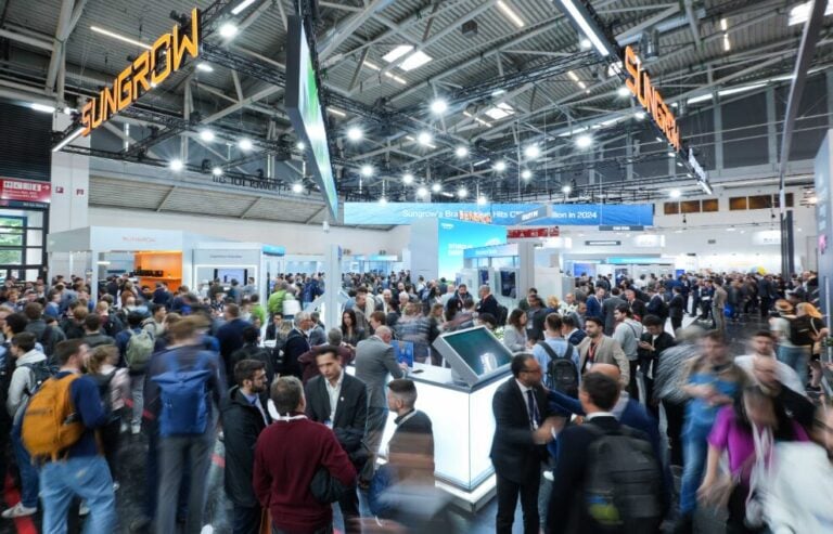 Sungrow stand at ees Europe in Munich, Germany in spring 2025 Image: Sungrow.
