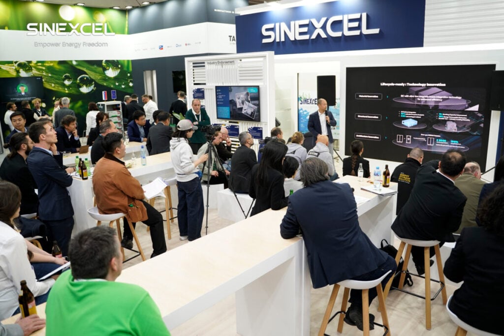 The Sinexcel booth at Intersolar Europe 2025.