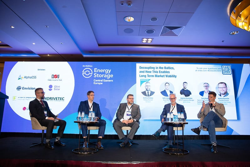 A panel discussion on the Baltics at the Energy Storage Summit Central Eastern Europe 2025 in Warsaw, Poland 