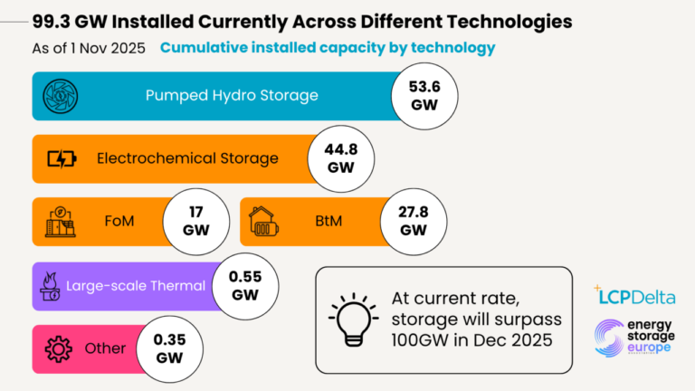 ‘Europe’s fastest-growing clean energy technology’: 100GW of energy storage installs