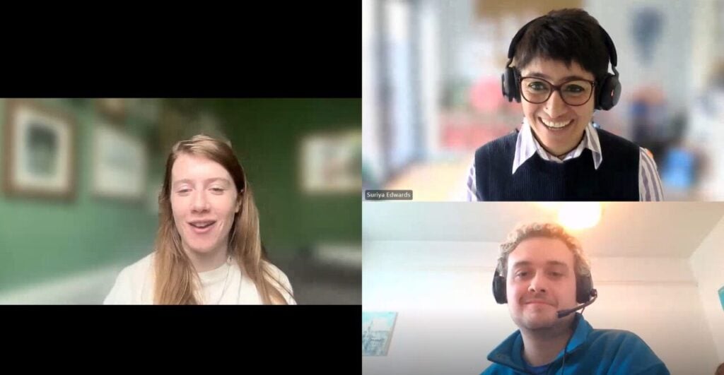 Energy-Storage.news' Cameron Murray, Infyos' Sarah Montgomery and Freeths' Suriya Edwards discussing the EU Batteries Regulation