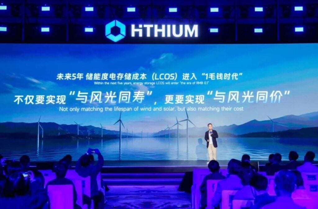 Hithium president Jeff Wu on stage at a recent industry event in China