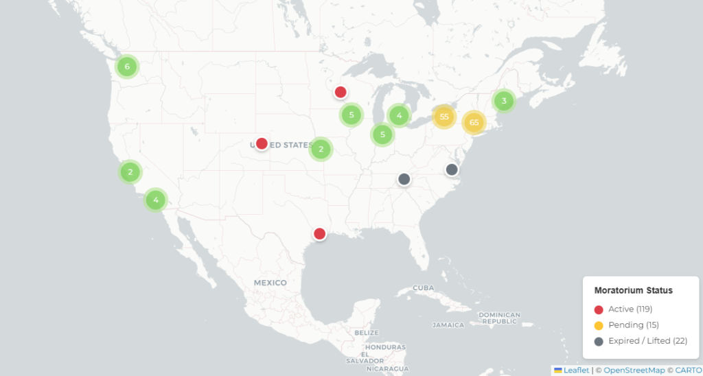 BESS moratoriums data