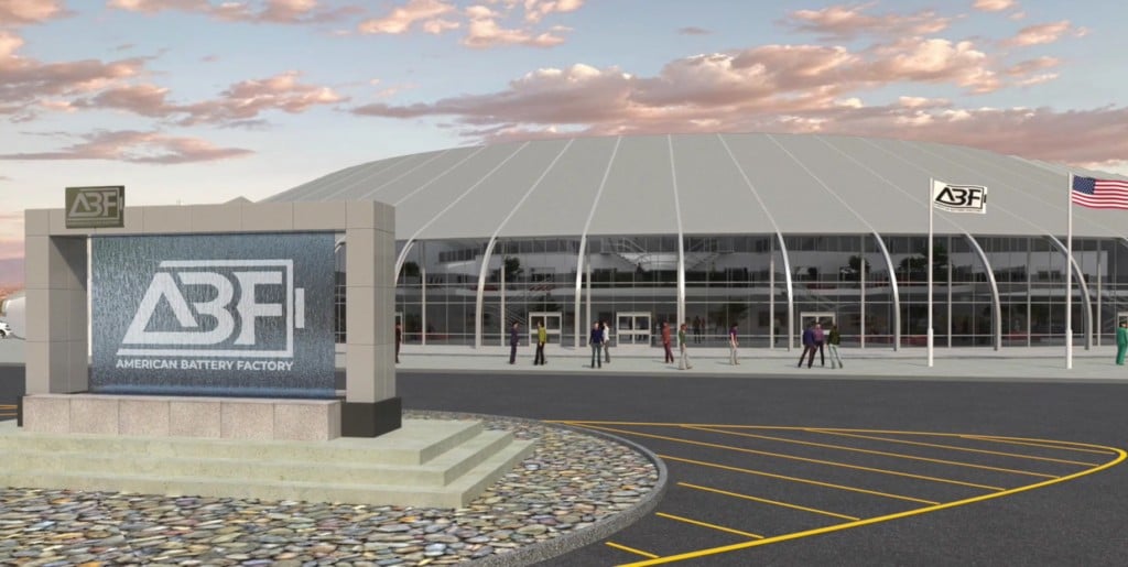 A render of American Battery Factory's first facility. Image: American Battery Factory via corporate video.