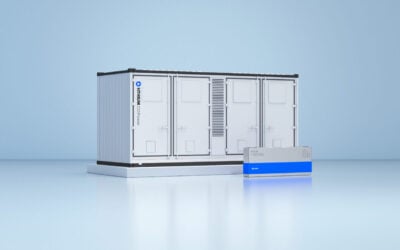 Htihum's Power8 8-hour BESS solution, totalling 6.9MW/55.2MWh
and 1,300Ah battery cell designed for 8-hour applications. Image: Hithium