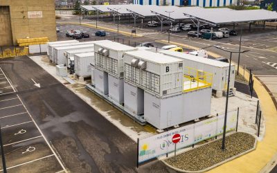 MiRIS in Belgium, a pilot project that uses three different battery technologies for stationary storage: two different types of flow battery and lithium-ion battery storage. Image: Anthony Price / IFBF.
