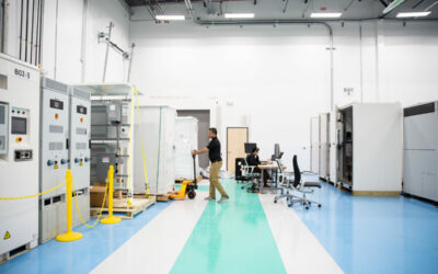 Inside FlexGen's battery lab. Yann Brandt said the company does as much work as possible in the controlled factory setting to minimise the amount of field work that goes into upgrades. Image: FlexGen.