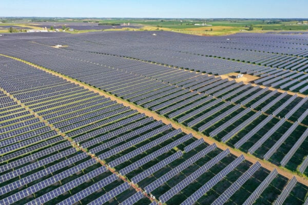 The Badger Hollow solar farm, owned by Madison Gas and Electric (MGE), one of the two utilities making the request. Image: Madison Gas and Electric (MGE).