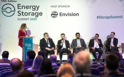 Andy Willis on stage at last year's Energy Storage Summit 2025 in London