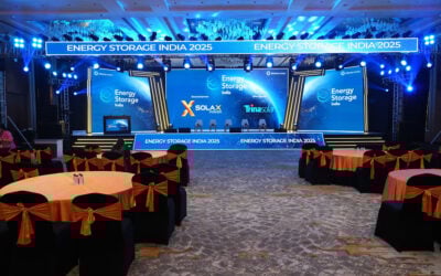 The stage for Energy Storage Summit India 2025, hosted by our publisher Solar Media in Greater Noida last October. Pumped hydro will play a strong supporting role to batteries in the country's energy storage mix. Image: Solar Media.