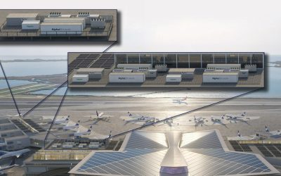 Artist rendering of the AlphaStruxure microgrid, which will be integrated into JFK Airport's NTO. Image: AlphaStruxure.