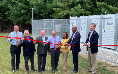 Ribbon-cutting last August for the 3MW/9MWh in Rhode Island. Image: Agilitas Energy.