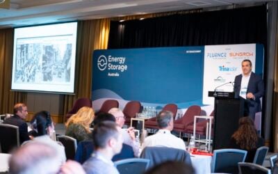 DCEEW's Salim Mazouz gives a presentation on the Capacity Investment Scheme at Energy Storage Summit Australia, a few weeks ahead of this interview. Image: Solar Media