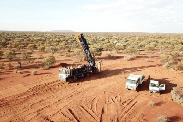 Drilling for vanadium at a site in Western Australia, 2019. Image: Australian Vanadium