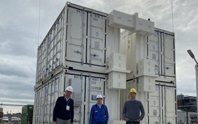 NGK NAS battery storage units in Antwerp, Belgium. Image: BASF New Business.