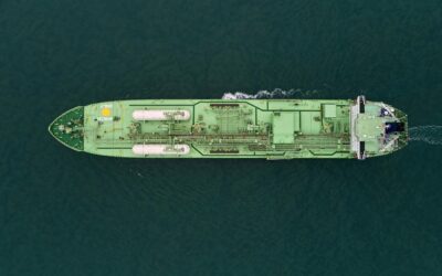 A birds eye view of a boat operated by BW Group.