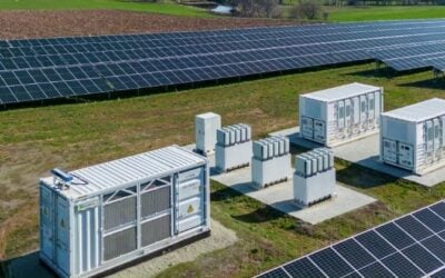 A co-located solar PV and battery storage project in Germany. Image: Baywa r.e.