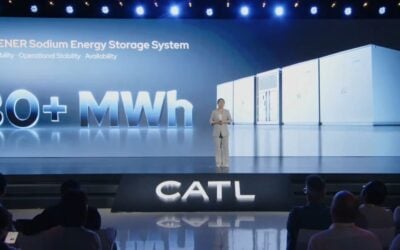 Amanda Xu, CATL ESS business CTO, at the launch yesterday in Germany. Image: CATL livestream screenshot via YouTube.
