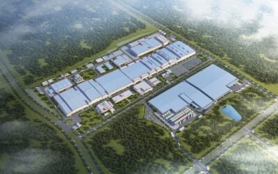 Rendering of CATL's new battery manufacturing facility, currently under construction in West Java, Indonesia. Image: CATL.