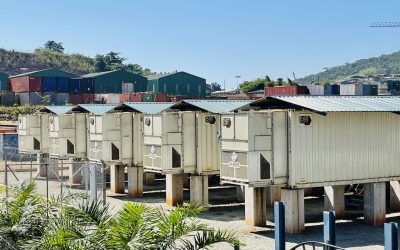 Caterpillar's grid stabilising equipment, including battery storage modules at Kibali gold mine. Image: Caterpillar.