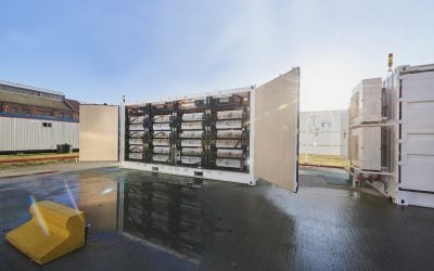BESS built using 2nd life EV batteries in Belgium. The majority of battery projects to date in the country have been commercial and industrial like this one, but the business case for large-scale storage on the grid is improving quickly. Image: Connected Energy / Umicore.