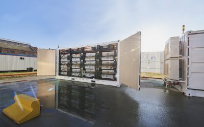 Clients HMS has worked with include Connected Energy, which creates stationary storage systems using second life EV batteries. Image: Connected Energy / Umicore.