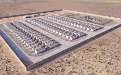 Rendering of Plus Power's proposed Corazon Energy Storage BESS project in Albuquerque, New Mexico. Image: Plus Power