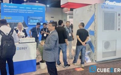 Cubenergy expo stand at RE+ 2024 in the US. Image: Cubenergy