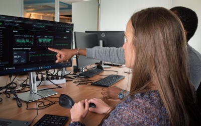 PowerUp experts working with the analytics platform. Image: PowerUp