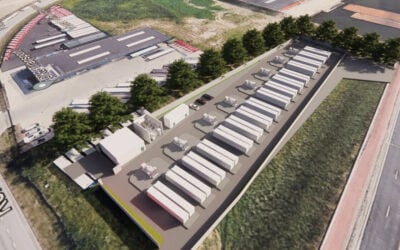 A render of the BESS project. Image: Dispatch / Eneco / Fluence.