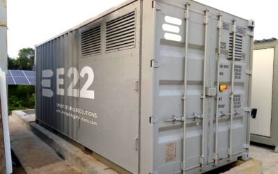 E22's vanadium flow battery installation for Bharat Heavy Electrical in Gujarat, installed in 2022. Image: E22