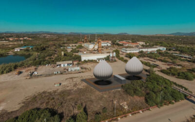 A render of the project in Sardinia, Italy. Image: Energy Vault.