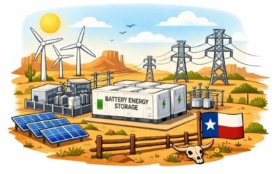 ERCOT's energy-only market and growing renewable penetration have made Texas one of the biggest US states for batteries, alongside California. Image: Solar Media (AI-generated).