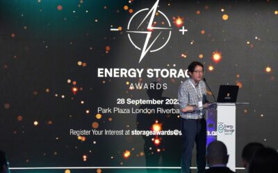 Energy-Storage.news editor Andy Colthorpe (pictured) and Solar Media conference producer Lucy Jacobson-Durham announced the forthcoming awards at this year's Energy Storage Summit in London. Image: Solar Media.