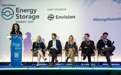 Wood Mackenzie analyst Anna Darmani moderating the panel session, '‘The Big Debate: Where are the Hottest European Storage Markets?’ at Energy Storage Summit EU 2025 in London, UK. Image: Solar Media