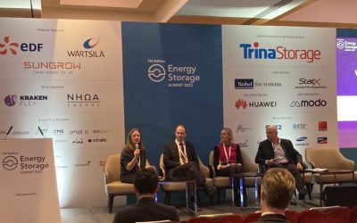 Panellists at a  session as the Energy Storage Summit returned for its 7th year. Image: Solar Media Events via Twitter.