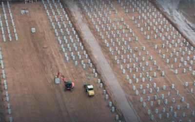 A 600MWh BESS project under construction in Germany from Eco Stor, most likely the largest to reach that stage. Image: screenshot of a video report from Schleswig-Holstein Magazin / NDR.