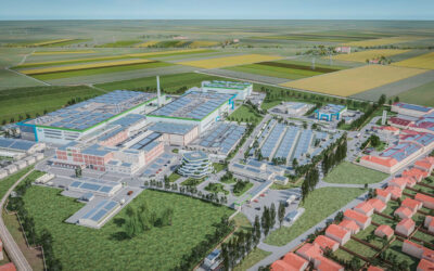 A render of ElevenEs' gigafactory complex in Subotica, Serbia. Image: ElevenEs.