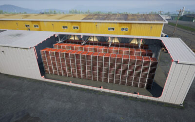 Rendering of Enervenue's nickel-hydrogen battery-based energy storage system. Image: Enervenue.