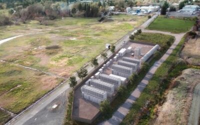 A render of a hydrogen and battery storage project from Energy Vault.
