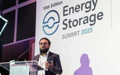 Envision Energy chief engineer Kotub Uddin speaking on the subject of LDES BESS technology and market fit at Energy Storage Summit EU 2025 in London earlier this year. Image: Solar Media
